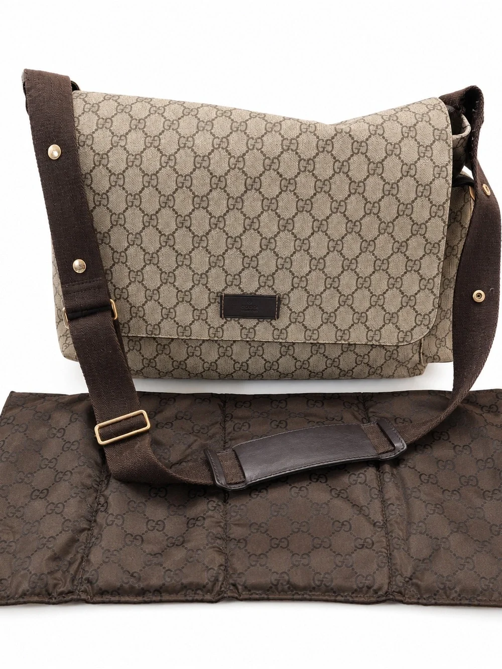 Gucci Beige & Brown GG Monogram diaper bag